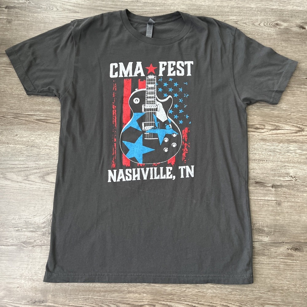 Next Level CMA Fest Nashville T-Shirt Unisex M Grey Regular Fit Country Music